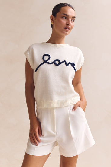 Caterina Knit Top (Cream)