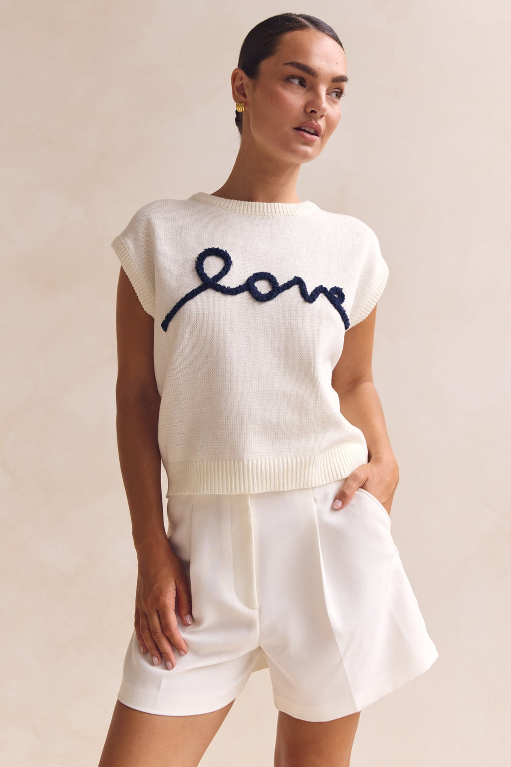 Caterina Knit Top (Cream)