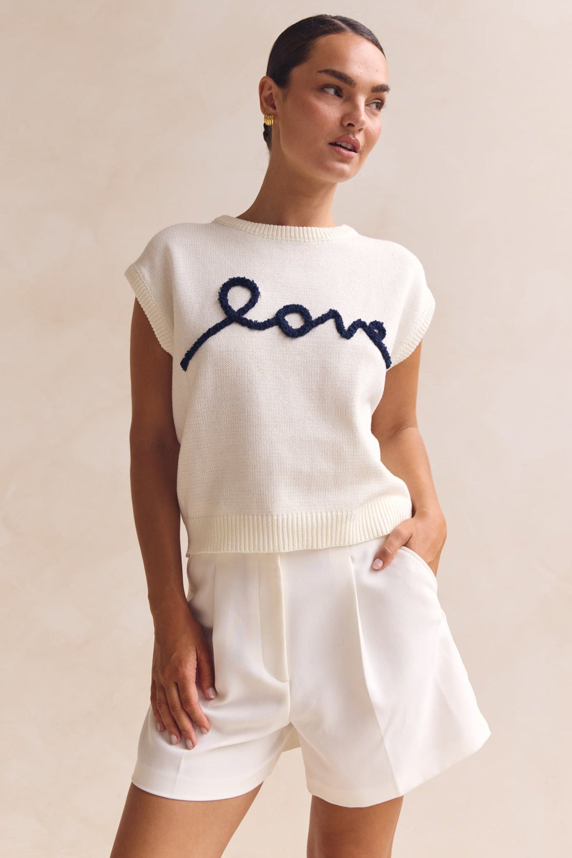 Caterina Knit Top (Cream)