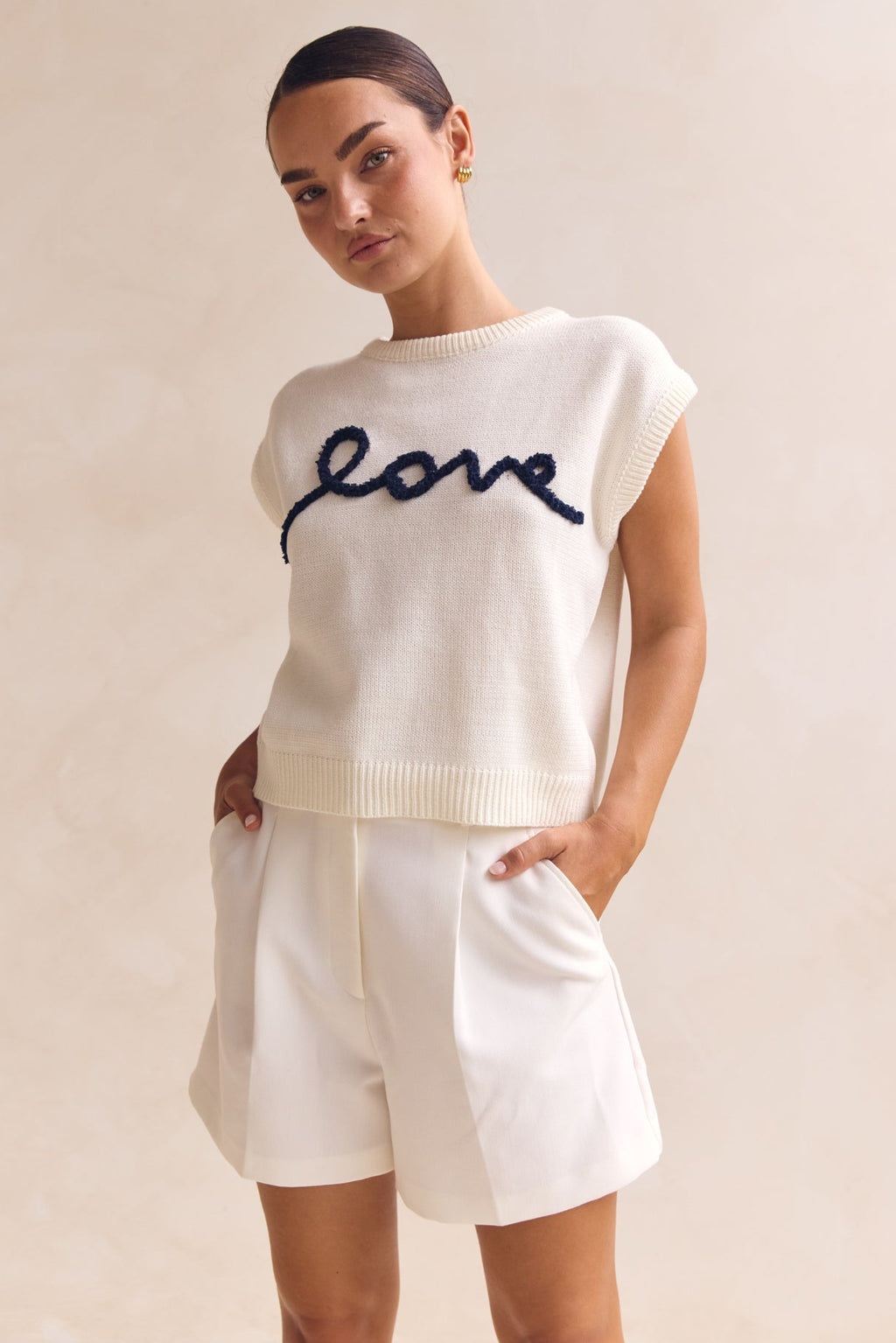 Caterina Knit Top (Cream)