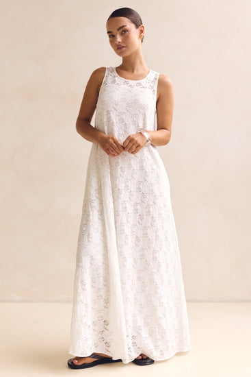 Isabel Lace Maxi Dress (White)
