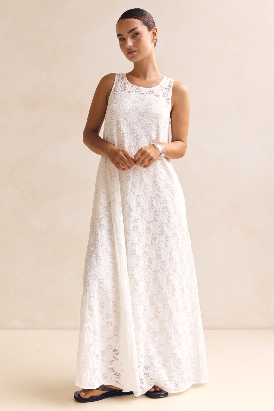 Isabel Lace Maxi Dress (White)