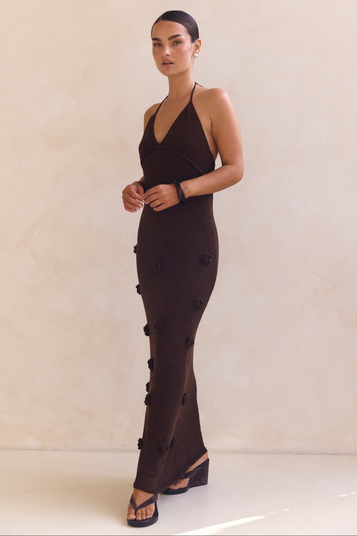 Orion Knit Maxi Dress (Chocolate)