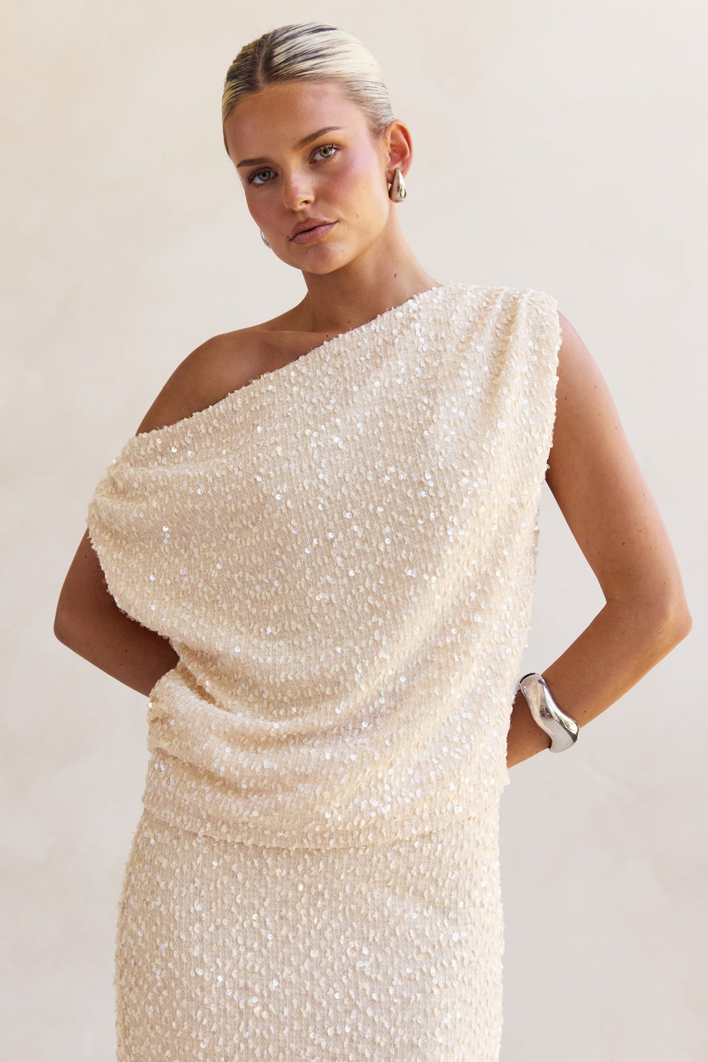 Milla Sequin Top (Cream)