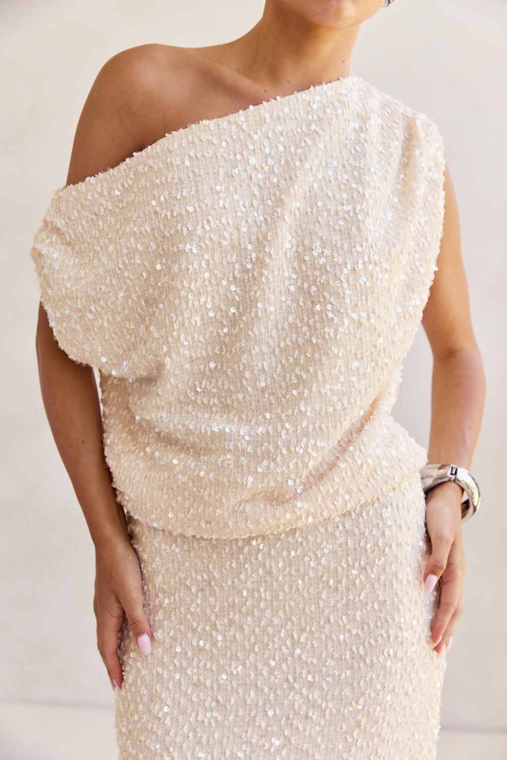 Milla Sequin Top (Cream)