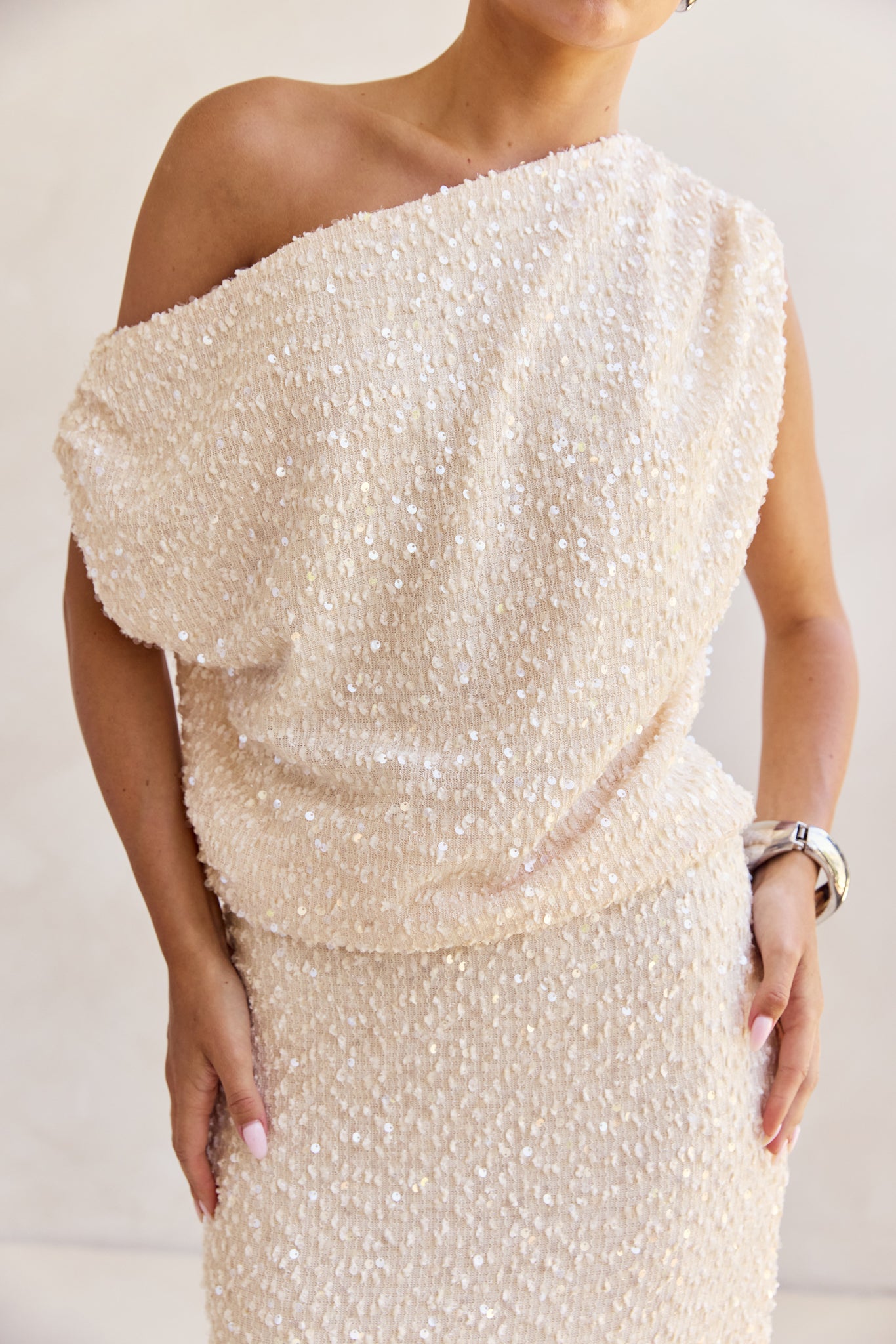 Milla Sequin Top (Cream)