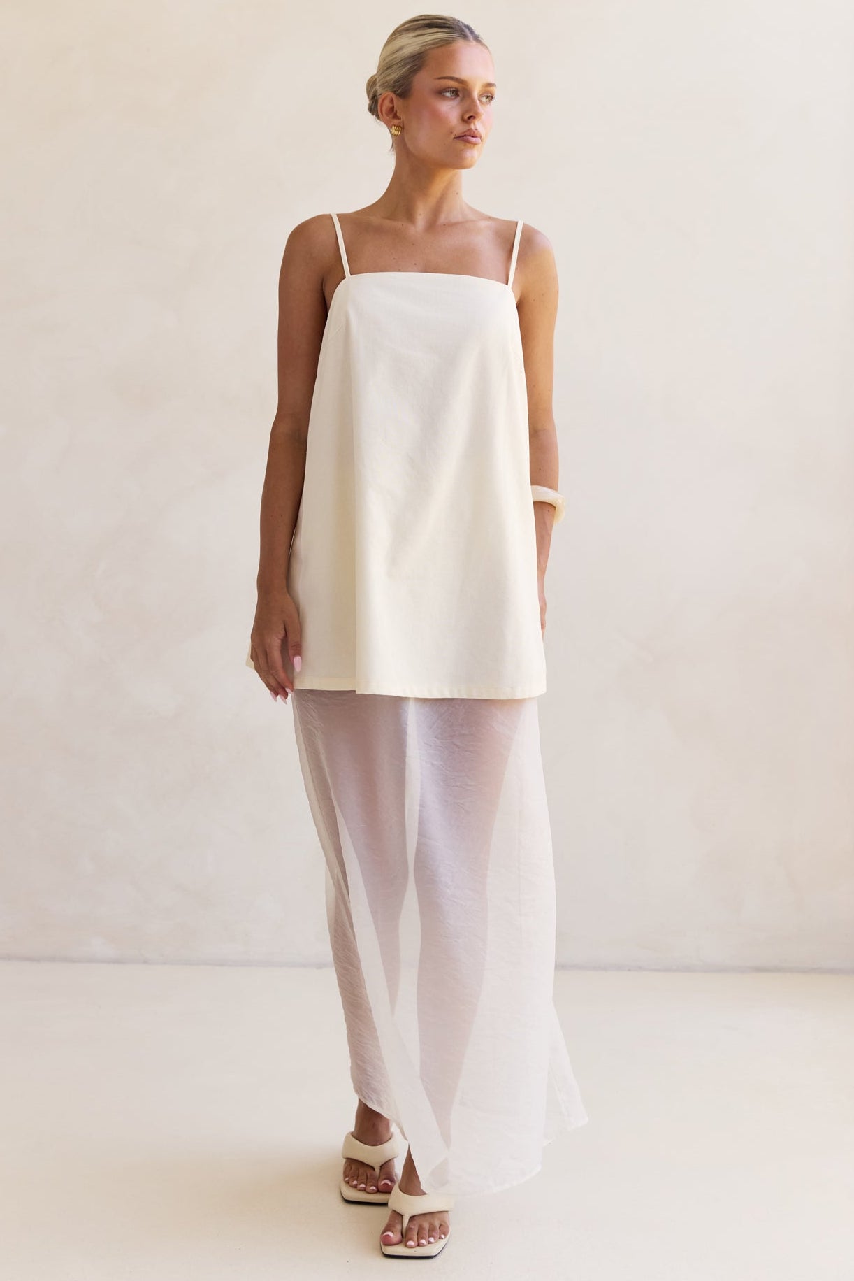 runway scout white dress Faythe Mini Dress (Cream), 8