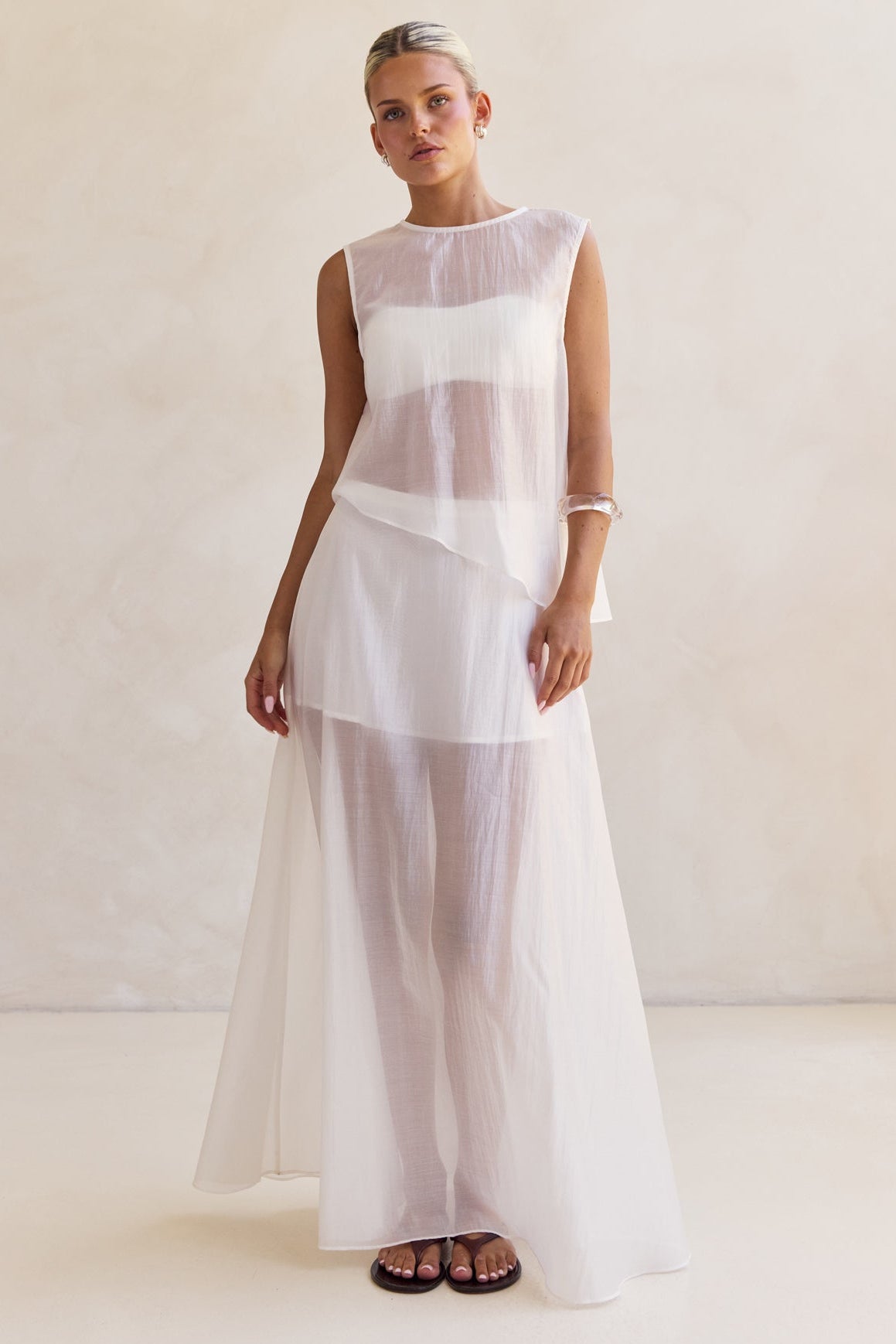 Lena Asym Top (White)