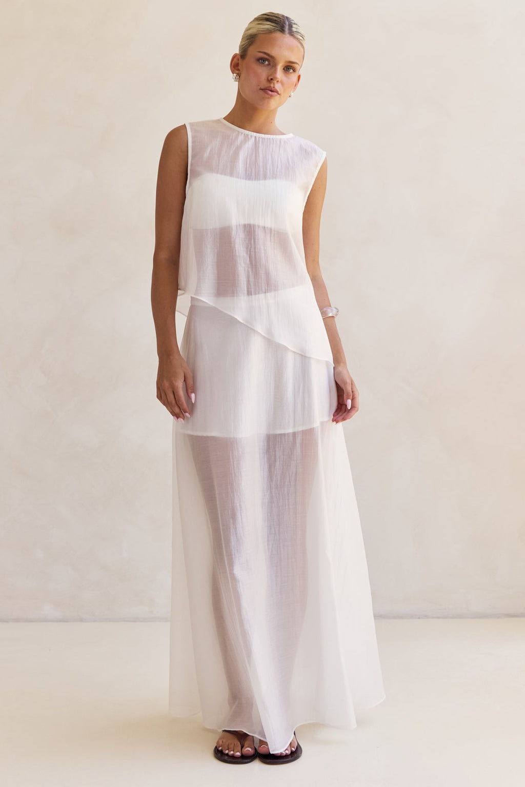 Lena Maxi Skirt (White)