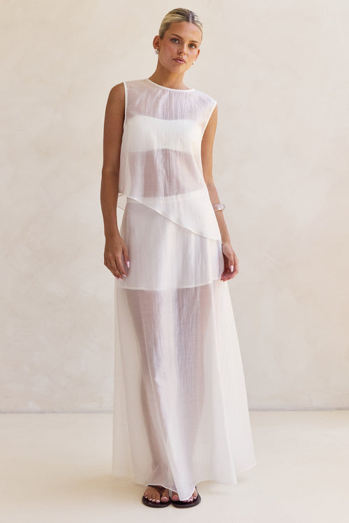 Lena Maxi Skirt (White)