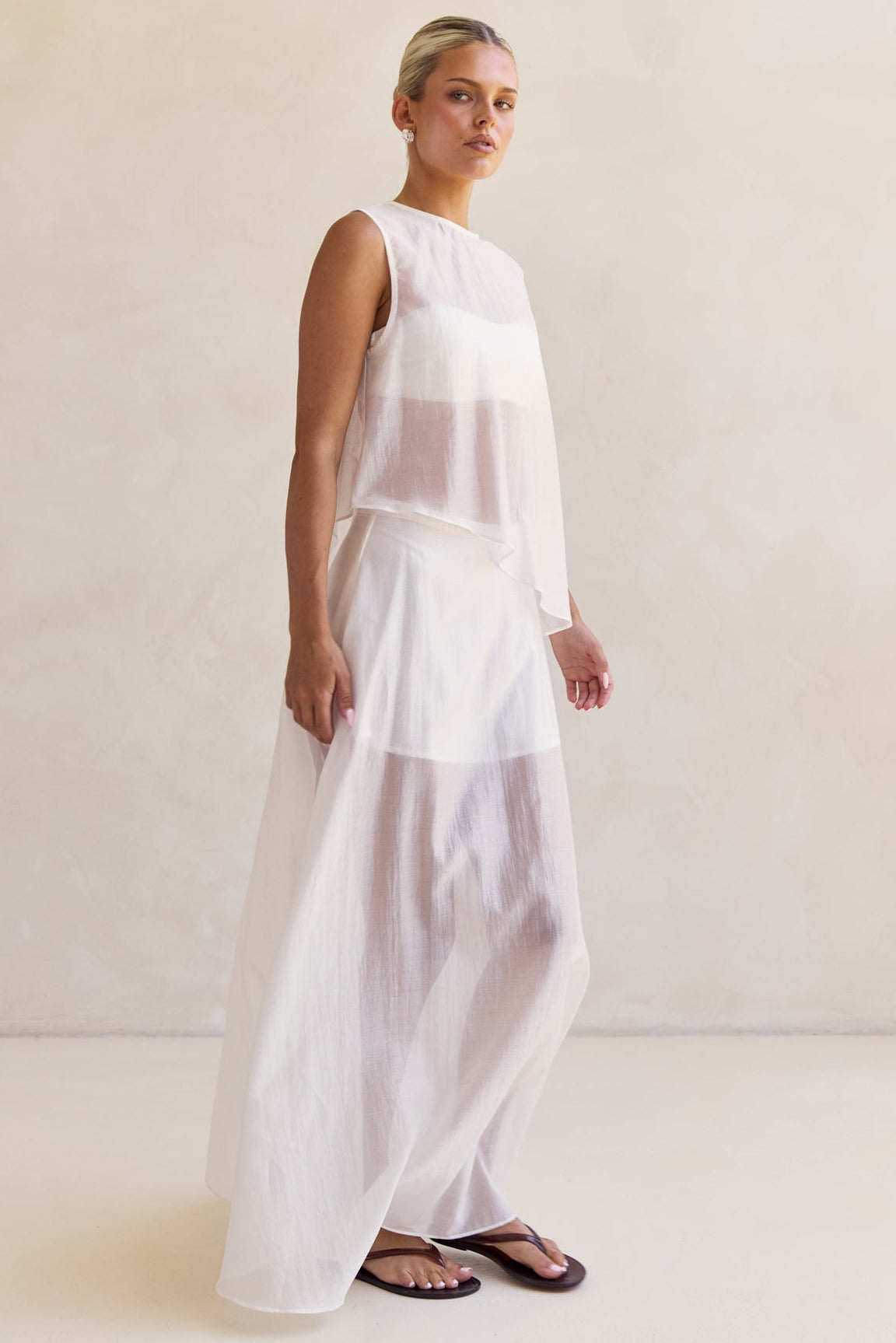 Lena Maxi Skirt (White)