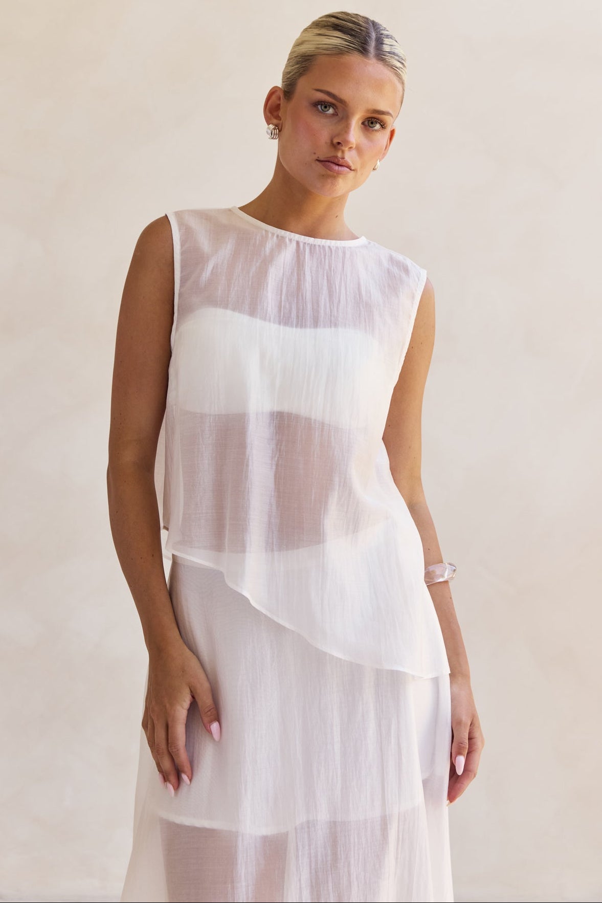 Lena Asym Top (White)