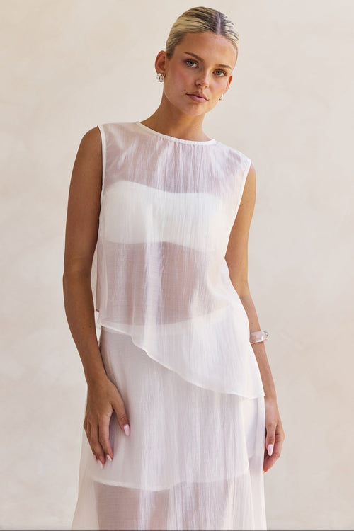 Lena Asym Top (White)