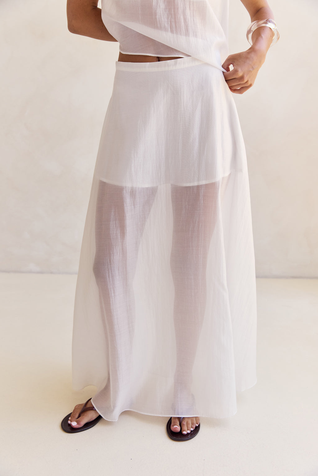 Lena Maxi Skirt (White)