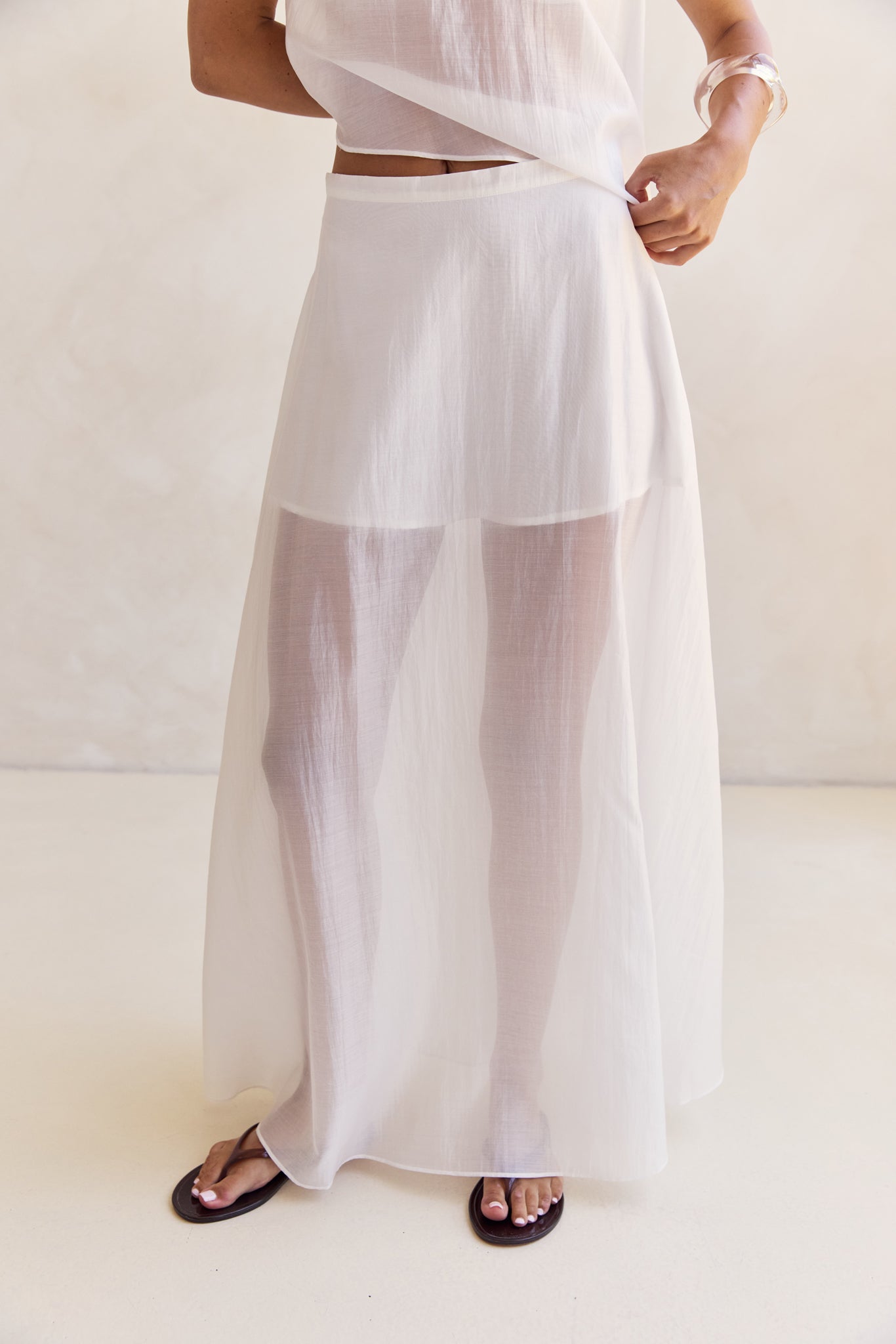 Lena Maxi Skirt (White)