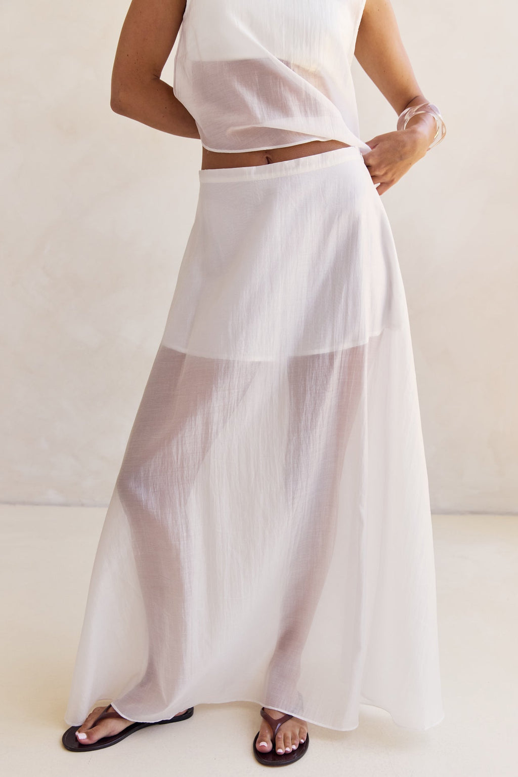 Lena Maxi Skirt (White)