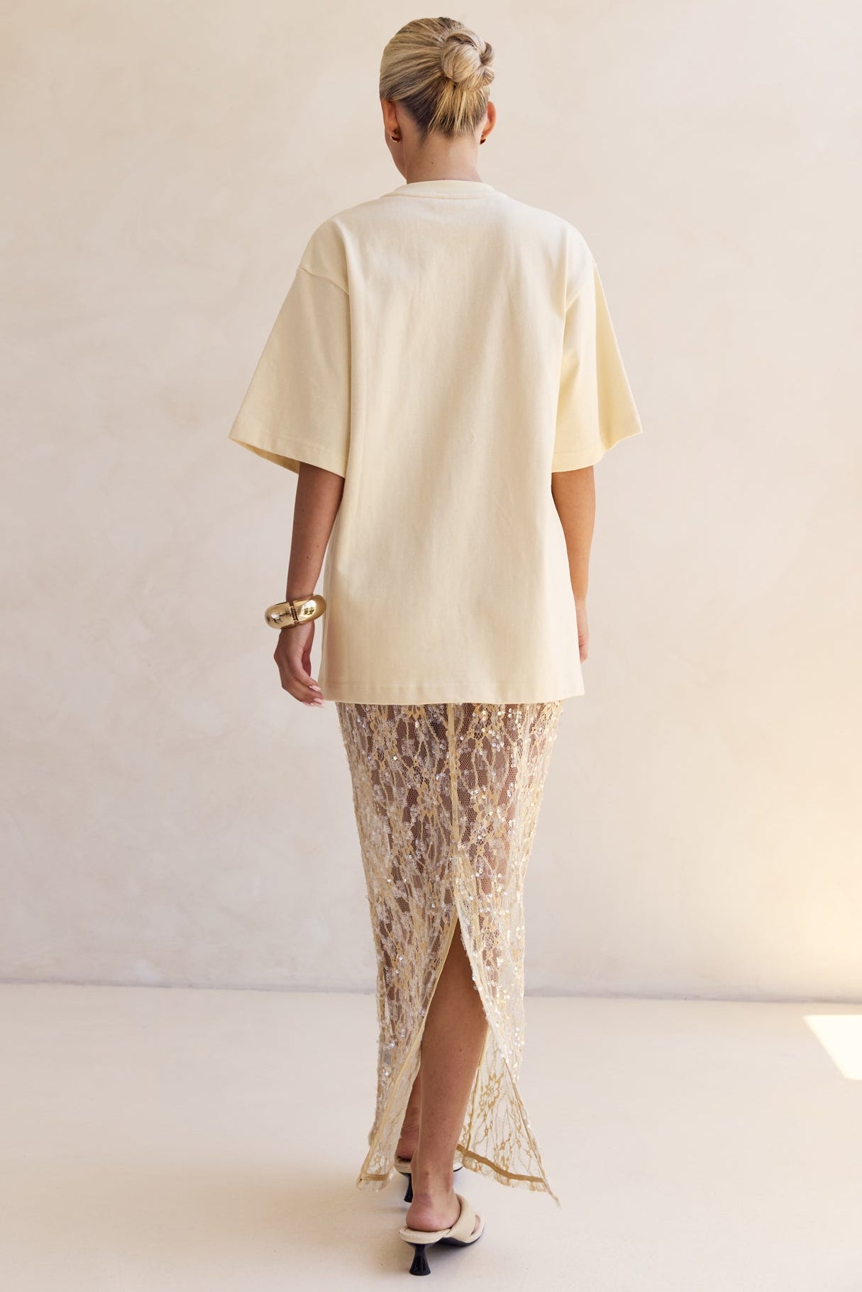 Vera Sequin Maxi Skirt (Butter)