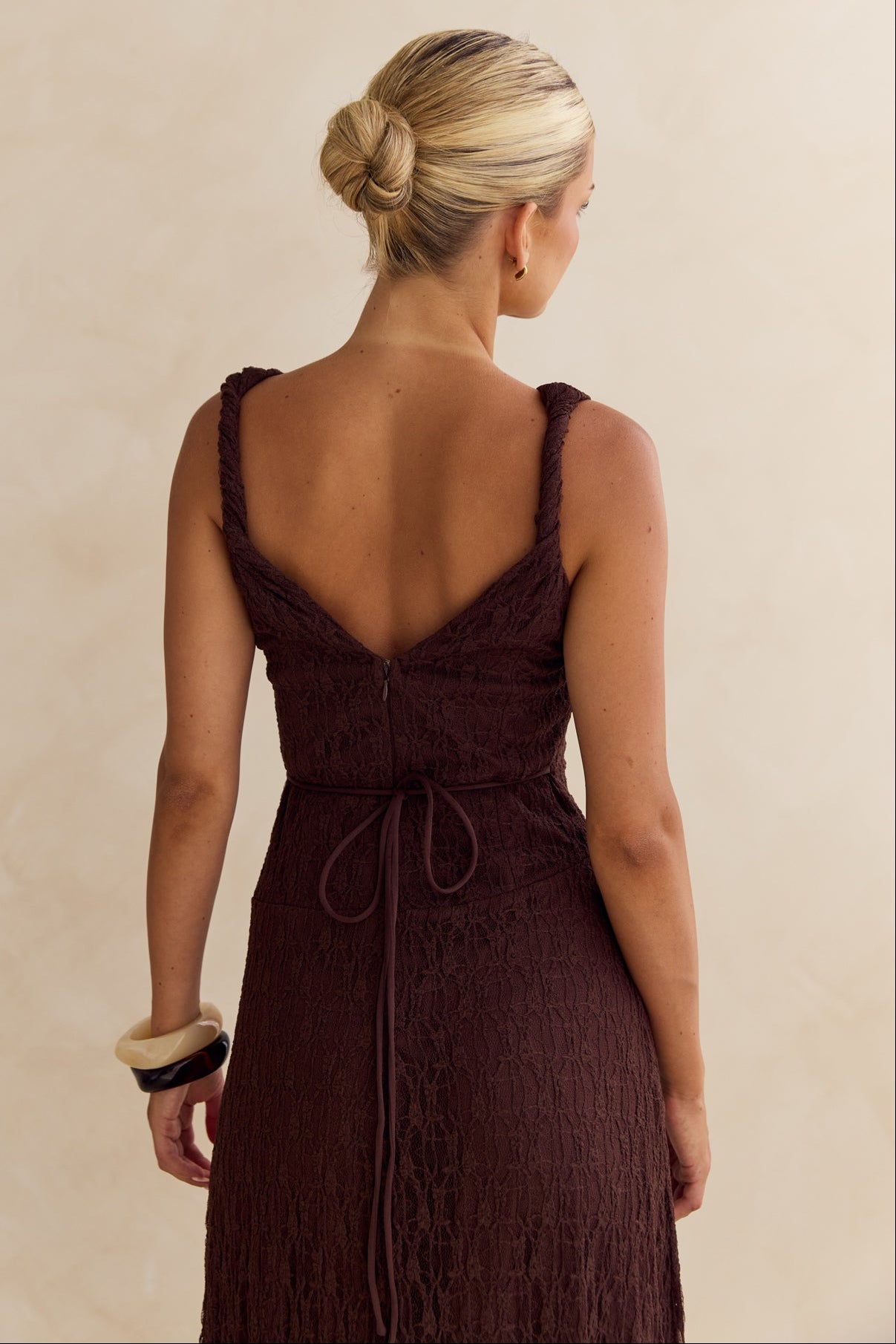 Gianna Lace Maxi Dress (Chocolate)