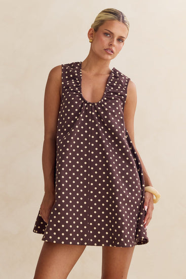 Raelle Demin Mini Dress (Chocolate)