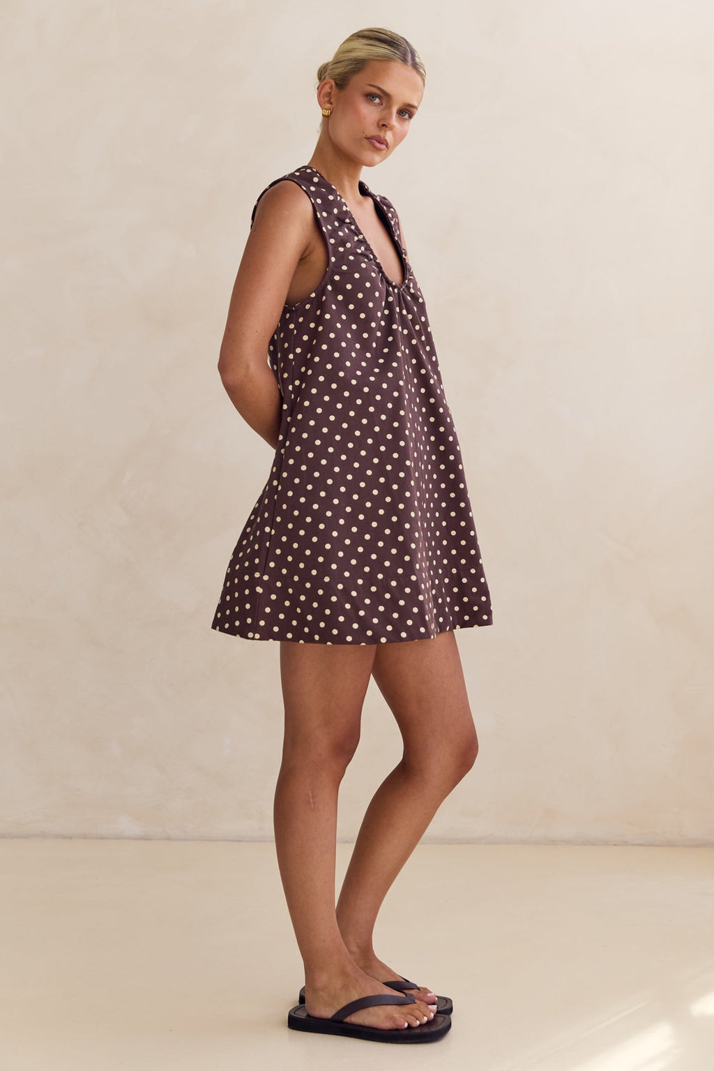 Raelle Demin Mini Dress (Chocolate)