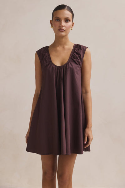 Helena Mini Dress (Chocolate)