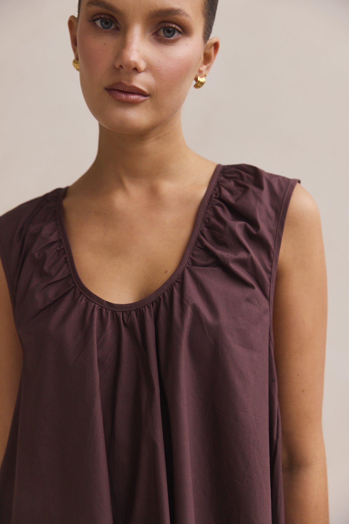 Helena Mini Dress (Chocolate)
