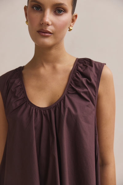 Helena Mini Dress (Chocolate)