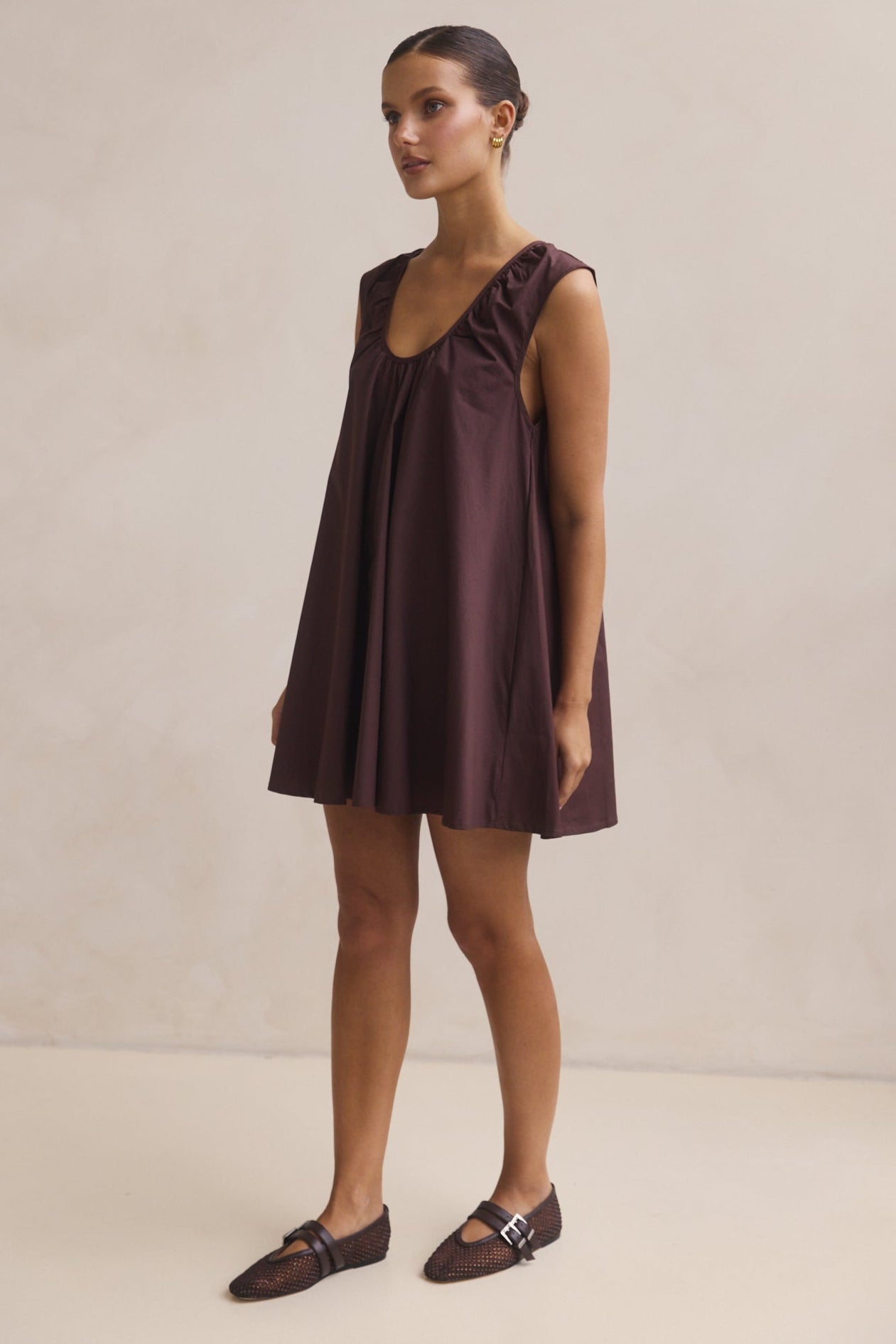 Helena Mini Dress (Chocolate)
