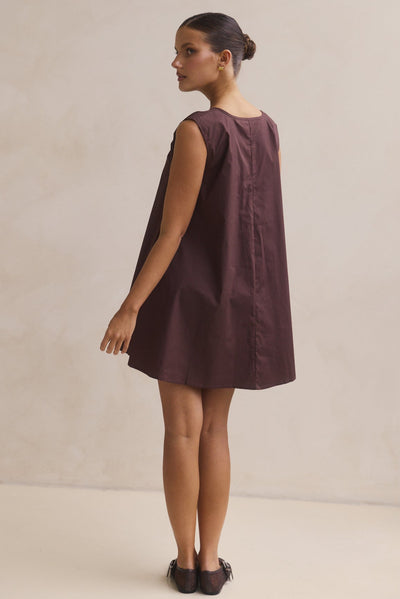 Helena Mini Dress (Chocolate)