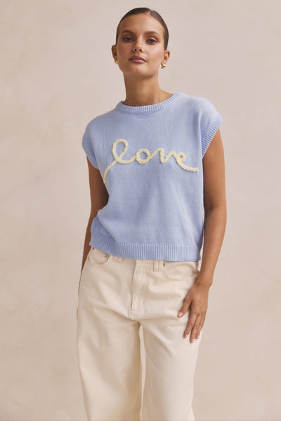 Caterina Knit Top (Blue)