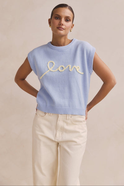 Caterina Knit Top (Blue)