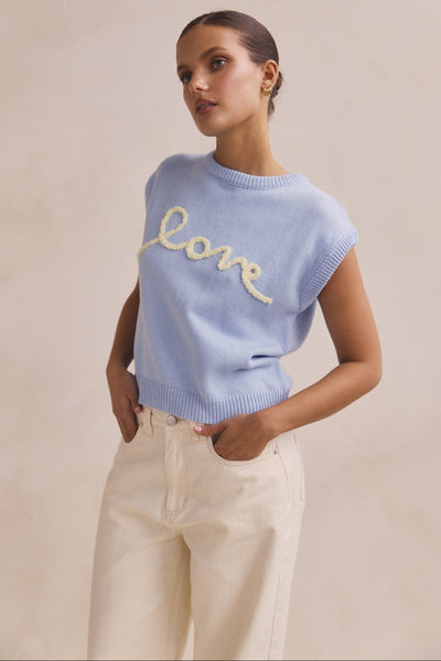 Caterina Knit Top (Blue)