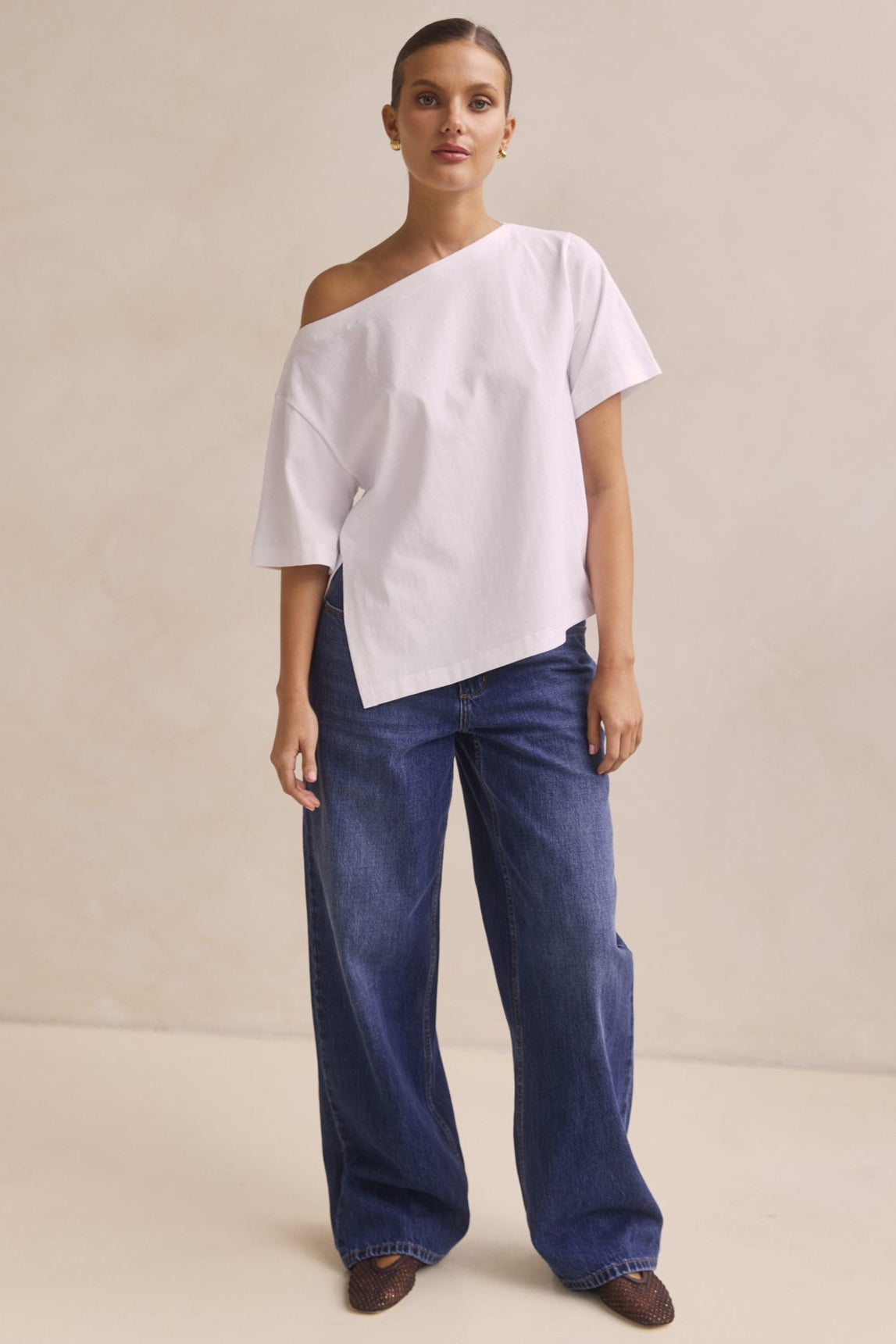 Genevieve Asym Tee (White)