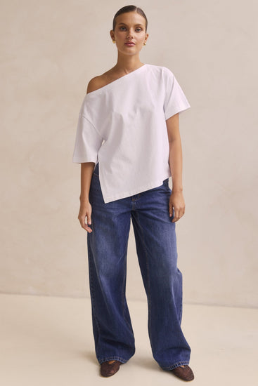 Genevieve Asym Tee (White)