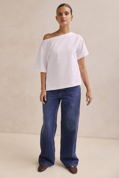 Genevieve Asym Tee (White)