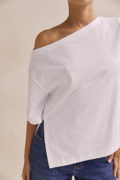 Genevieve Asym Tee (White)