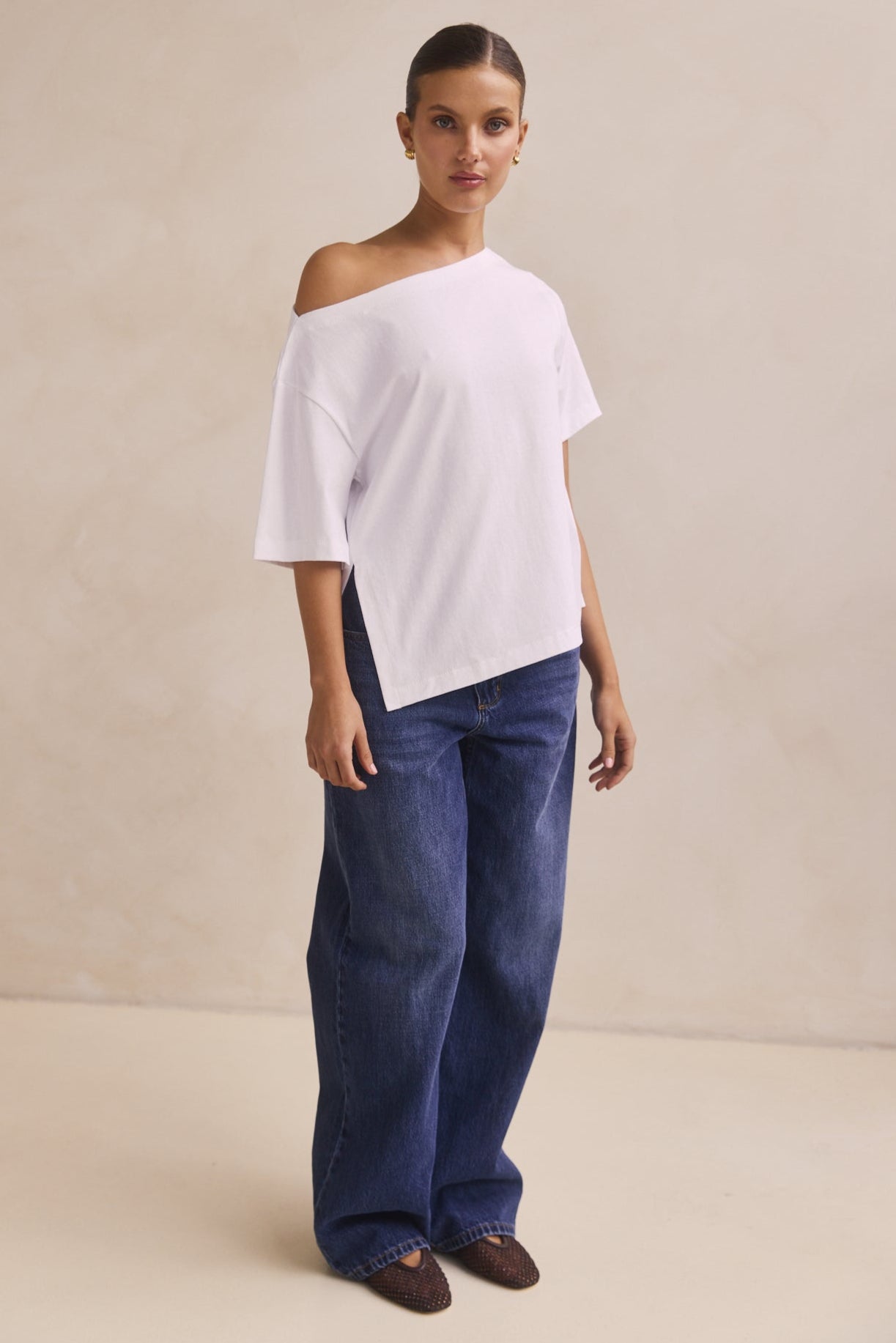 Genevieve Asym Tee (White)