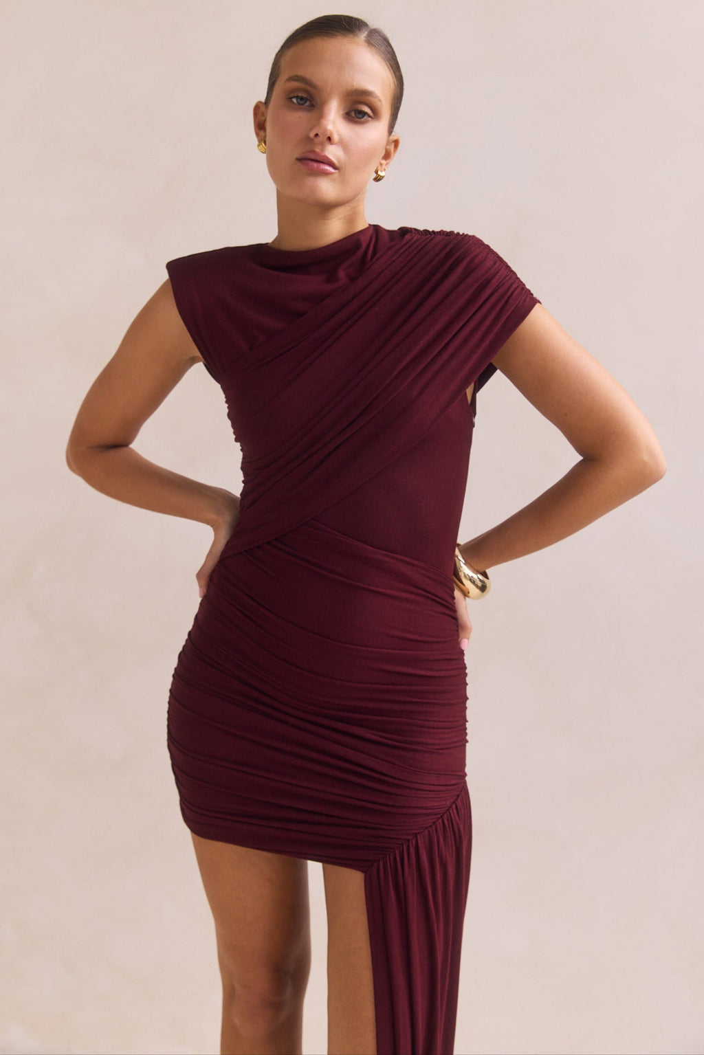 Isadora Mini Dress (Burgundy)