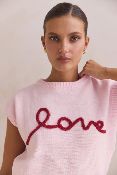 Caterina Knit Top (Pink)