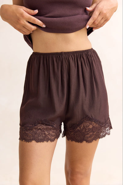 Leia Lace Short (Chocolate)