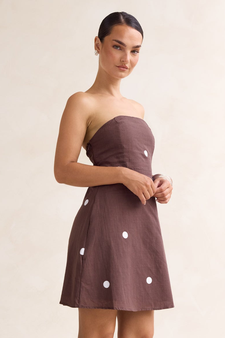 Bowie Mini Dress (Chocolate)