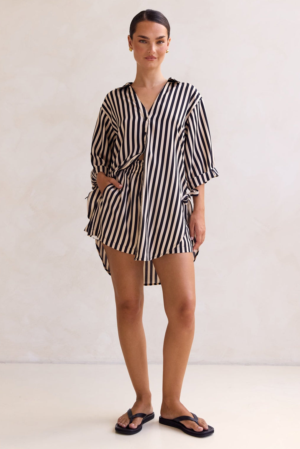 Cleo Stripe Shirt (Black)