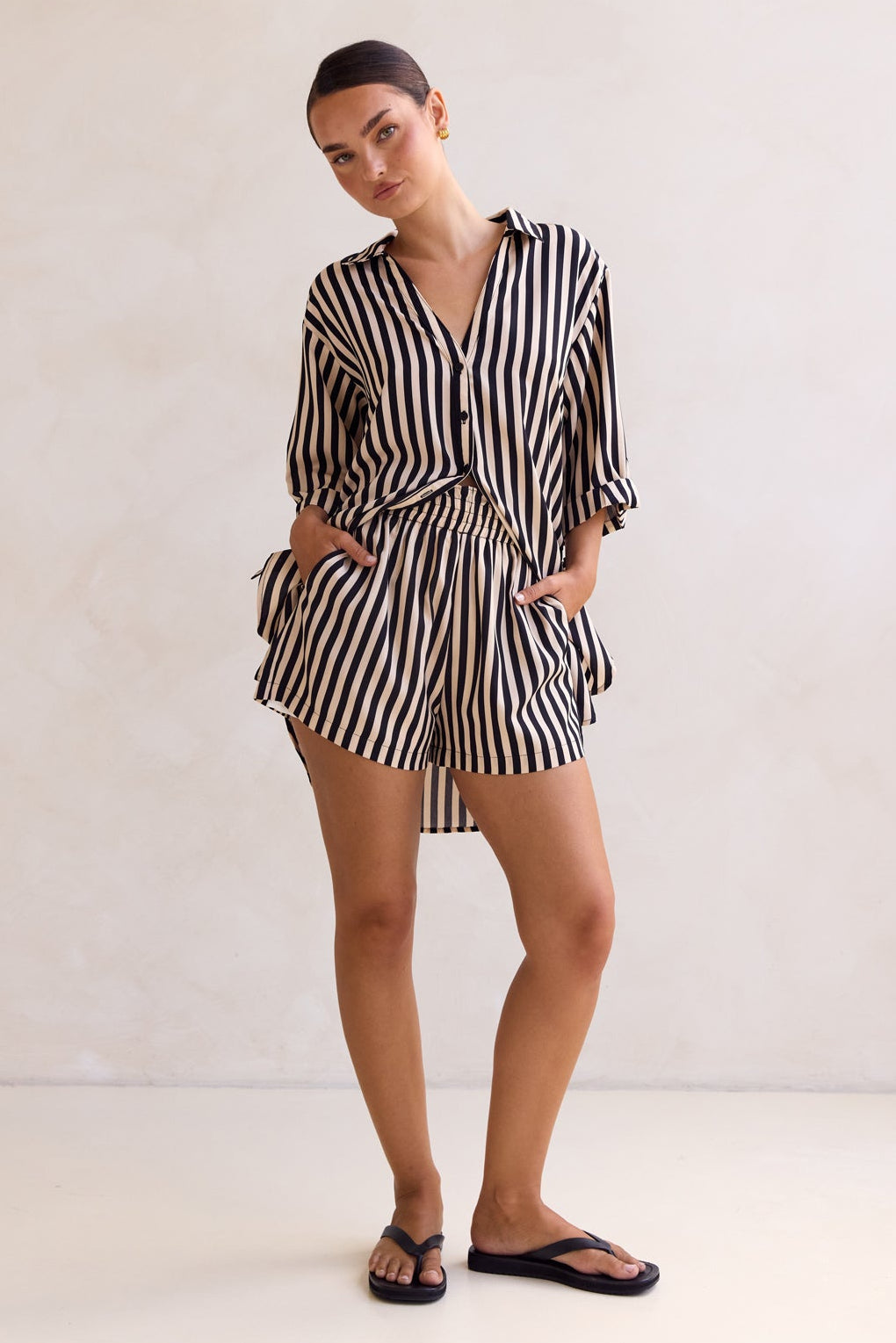 Cleo Stripe Shirt (Black)