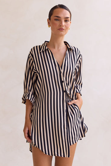 Cleo Stripe Shirt (Black)