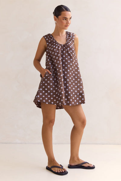 Rowie Mini Dress (Chocolate)