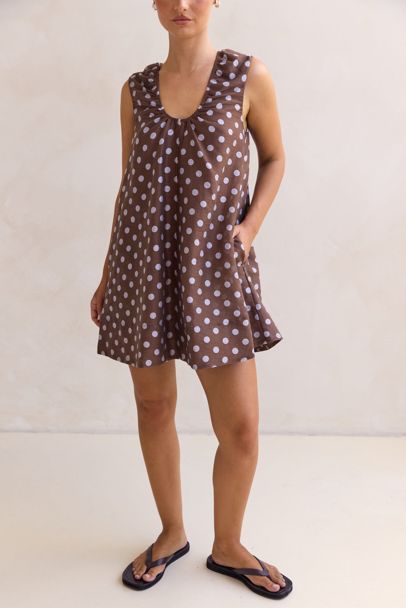 Rowie Mini Dress (Chocolate)