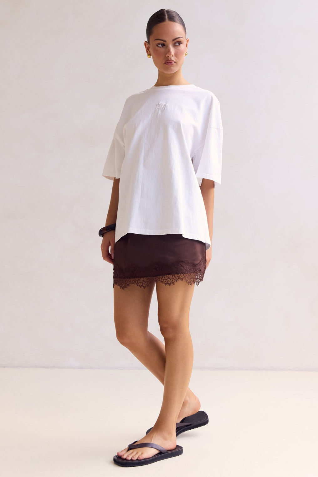 Aster Lace Mini Skirt (Chocolate)