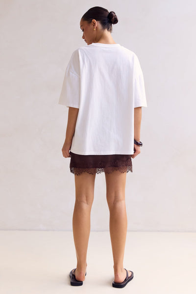 Aster Lace Mini Skirt (Chocolate)