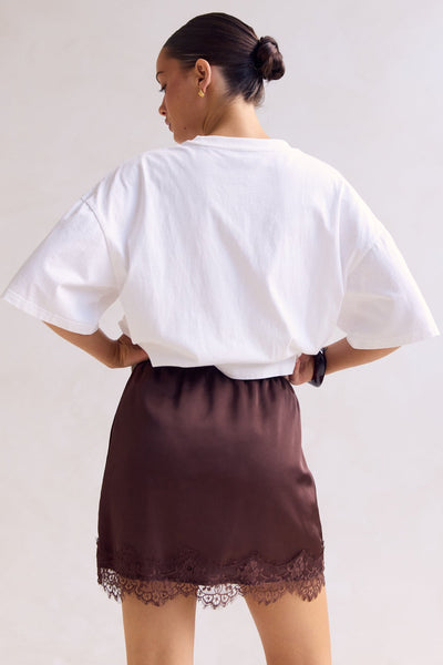 Aster Lace Mini Skirt (Chocolate)
