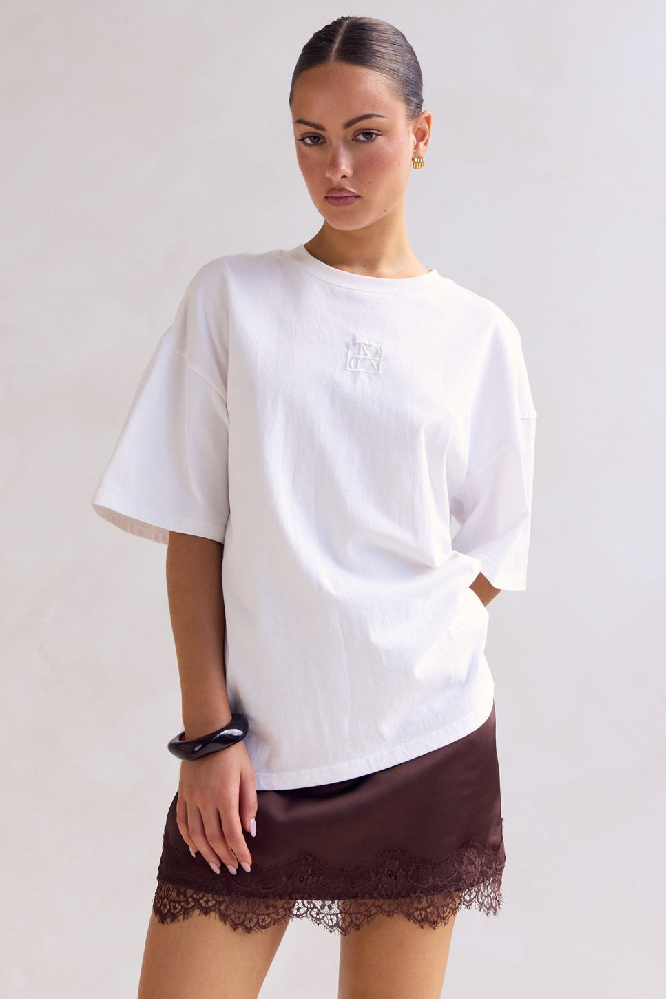 Aster Lace Mini Skirt (Chocolate)